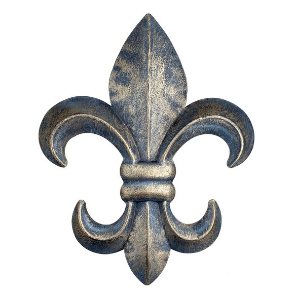 10" Metal Fleur De Lis Wall Plaque/art With Hanger - Rustic Creole Tuscan😛 - Picture 1 of 5